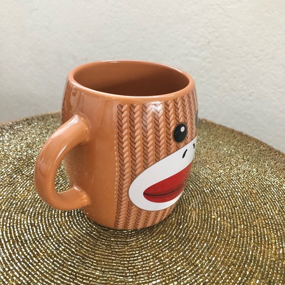 Sock Monkey Mug Double Handled Coffee - Picture 3 of 7
